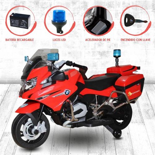 Moto a Batería para Niños POLICE USB Red licenced