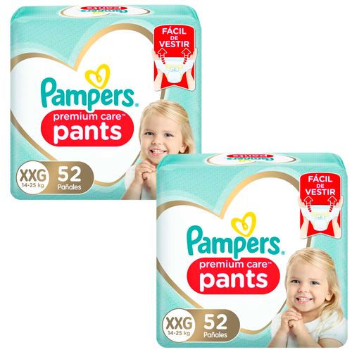 Packs Pañales PAMPERS Premium Care Pants Talla XXG Paquete 52un x 2un