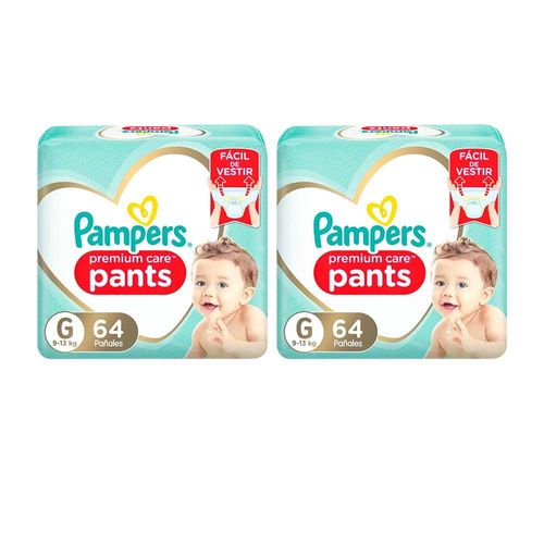 Packs Pañales PAMPERS Premium Care Pants Talla G Paquete 64un x 2un
