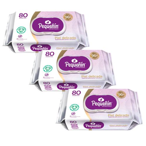 Pack Toallitas Húmedas PEQUEÑIN Piel Delicada Paquete 80un x 3un