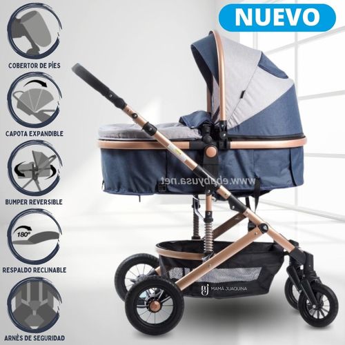 COCHE CUNA MOISÉS DE LUJO «COMFORT» AZUL