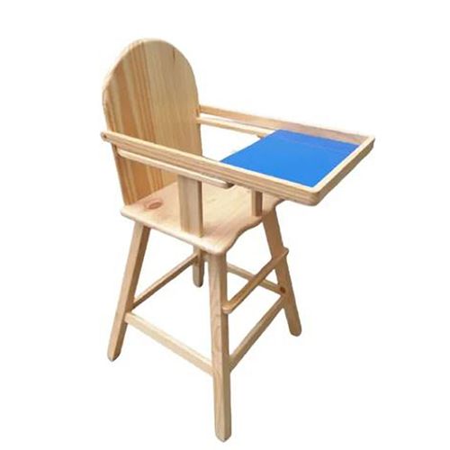Silla de comer para bebes Altas en madera EN AZUL