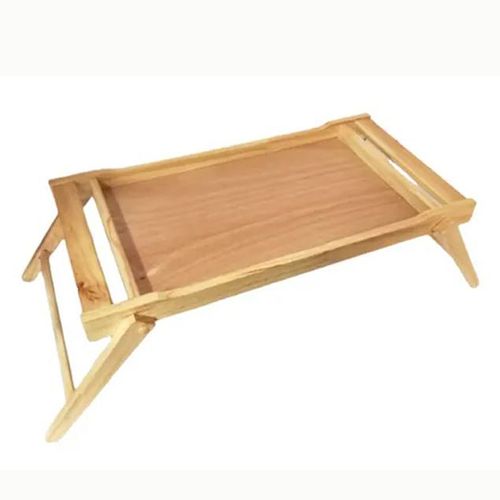 Mesa plegable portatil de cama en madera Natural