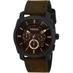 Reloj-Fossil-Machine-FS4656-Fecha-Cronometro-Correa-de-Cuero-Marron-Negro