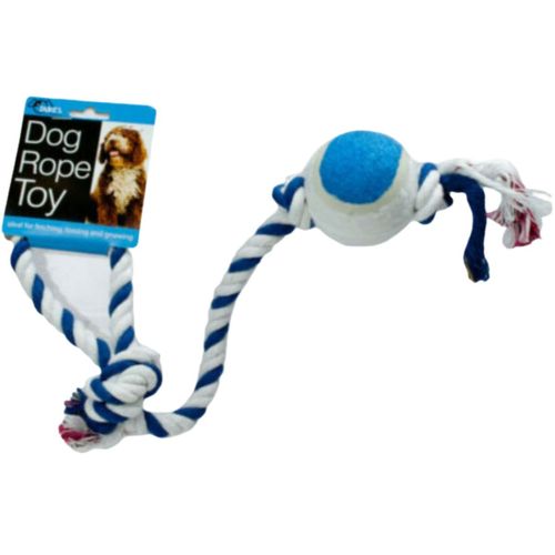 Juguete de cuerda de perro con pelota de tenis - Soga azul