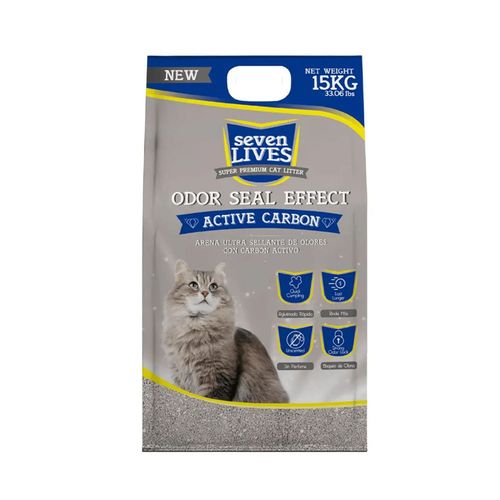 Arena Seven Lives odor seal con carbón activado Bolsa 15 kg