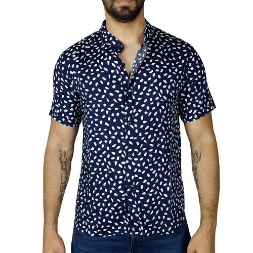 Camisa Moda Generico Atila Manchas 41562151 Azul