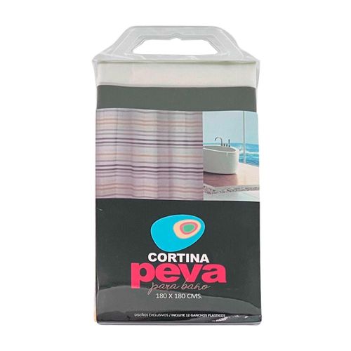 Cortina de baño Peva Rayas Naranja