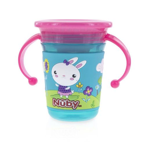 Vaso Para Bebé Nuby 360 Wonder Cup No Spill 3d Grip Rosado
