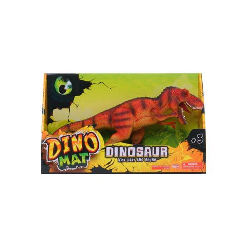 Dinosaurio Dinomat Naranja Con Luz Y Sonido