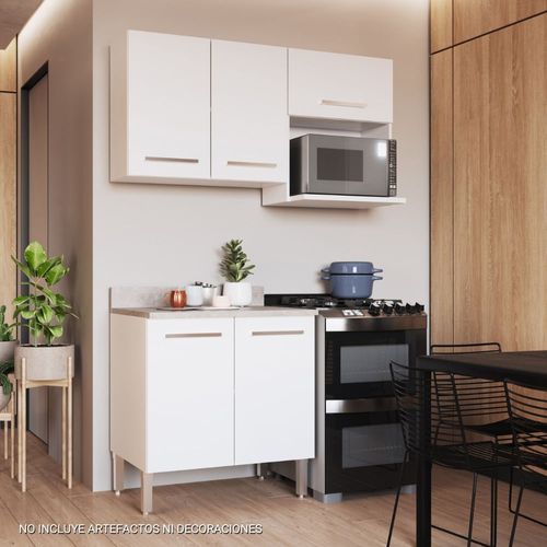 Mueble de Cocina Modular Orange para Microondas 140cm Blanco