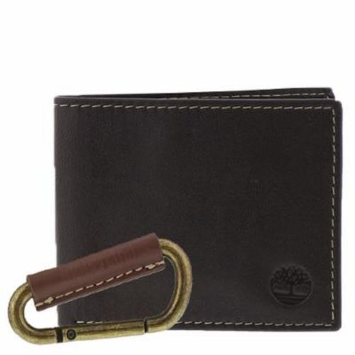 Pack Billetera BiFold y llavero de Cuero Timberland - Marrón Oscuro