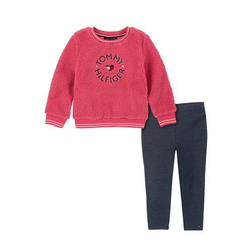 Conjunto Sweater y Pantalón Tommy Hilfiger Niña - Rosa - Talla 3T