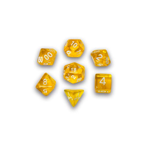 Set De Dados Gosu: 7-dice Translucent Yellow - Gosu - Accesorios