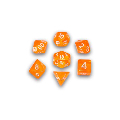 Set De Dados Gosu: 7-dice Translucent Orange - Gosu - Accesorios