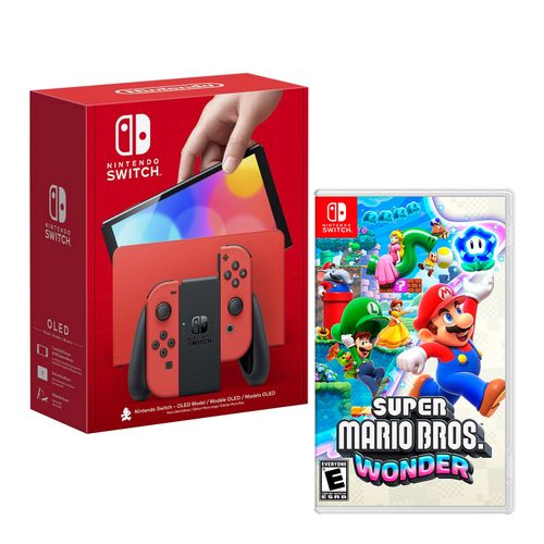 Consola Nintendo Switch Oled Mario Red + Super Mario Wonder