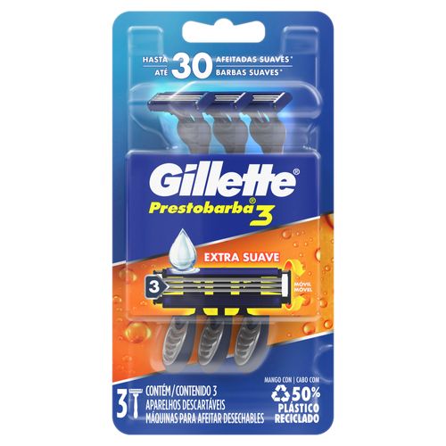 Máquina Desechable GILLETTE Prestobarba3 Paquete 3un