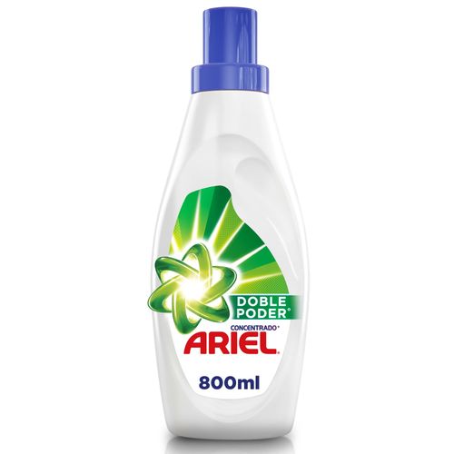 Detergente Líquido ARIEL Doble Poder Botella 800ml