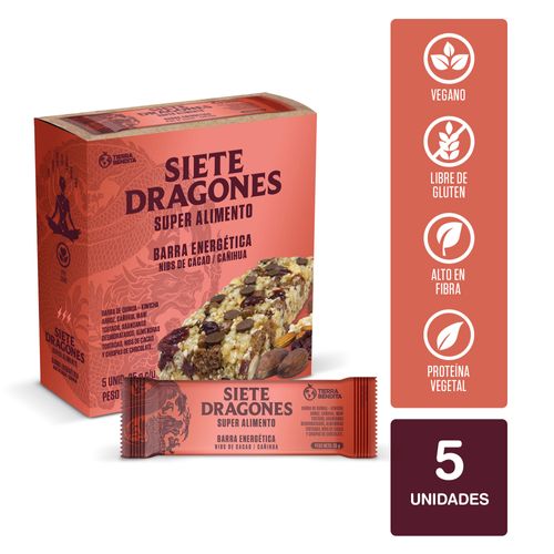 Barra Nibs de Cacao y Cañihua SIETE DRAGONES Caja 5un