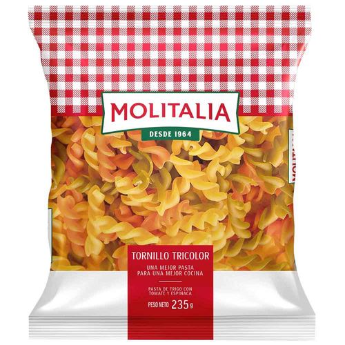 Fideos Fusilli Tricolor MOLITALIA Bolsa 235g