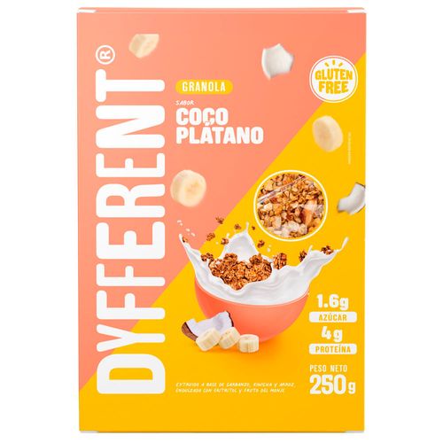 Granola Sabor a Coco y Plátano DYFFERENT Caja 250g