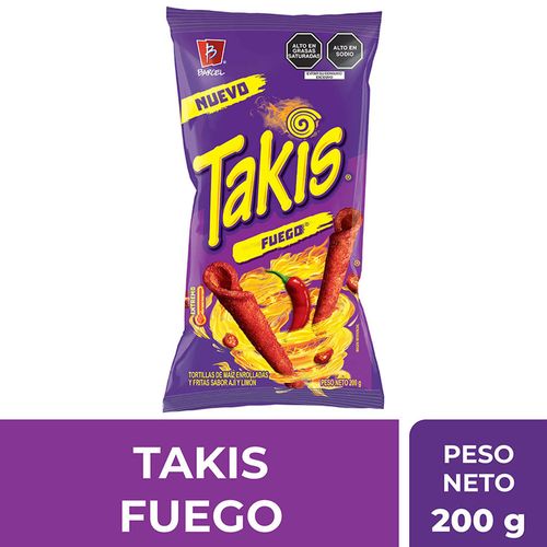 Tortillas de Maíz TAKIS Fuego Bolsa 200g