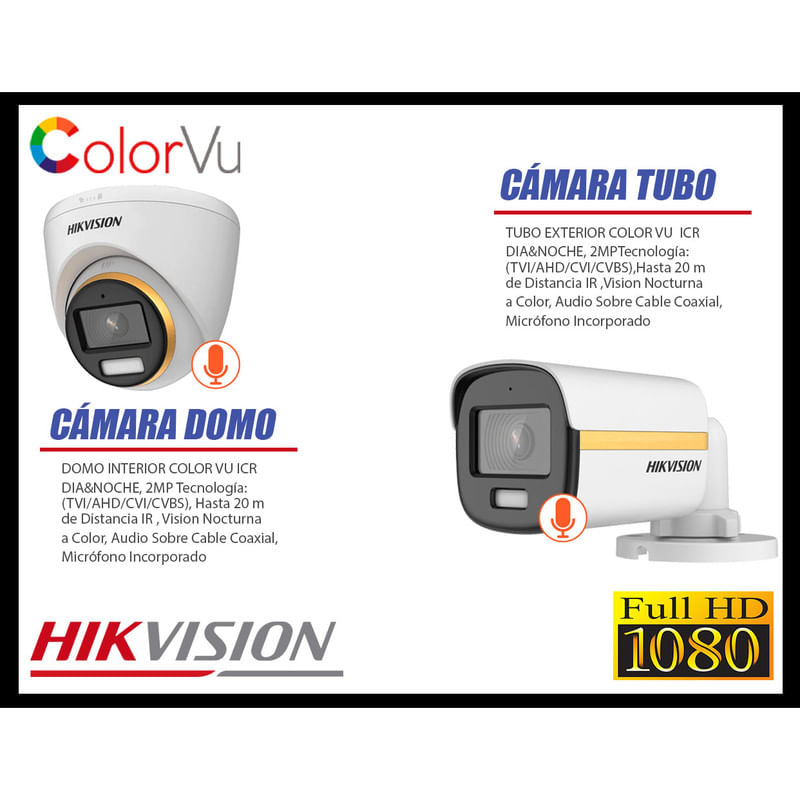 CAMARAS-SEGURIDAD-KIT-4-HIKVISION-1080P-|-COLORVU-VISION-COLOR-1TB