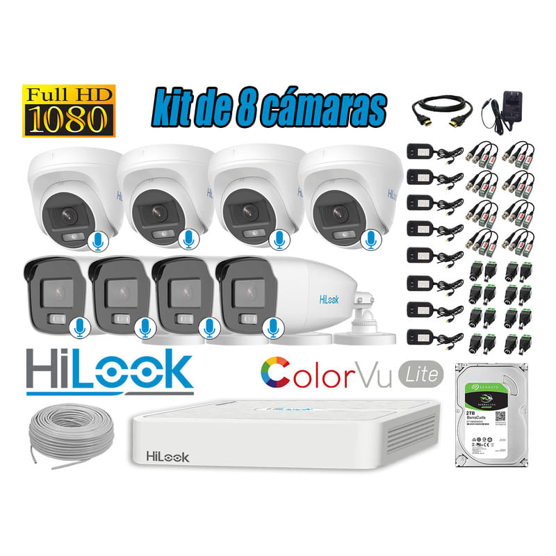CAMARAS-SEGURIDAD-KIT-8-FULL-HD-HILOOK-COLORVU-LITE-NOCHE-COLOR-2TB