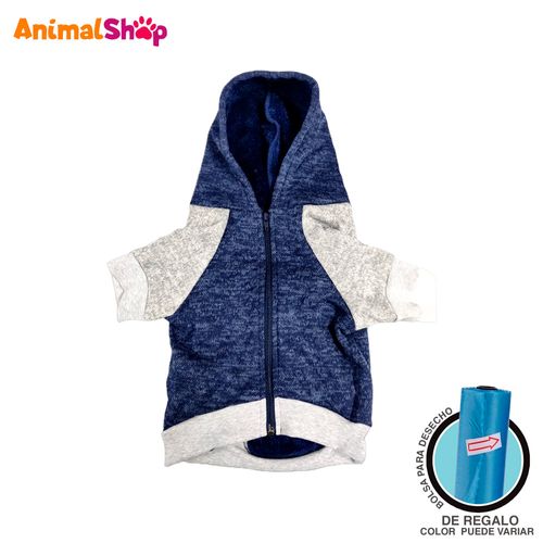 Ropa Para Perros Polera Afelpada Papo Wear Azul Talla S