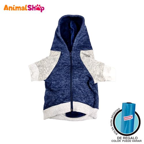 Ropa Para Perros Polera  Afelpada Papo Wear Azul Talla Xs