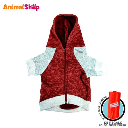 Ropa Para Perros Polera Afelpada Papo Wear Rojo Talla Xs