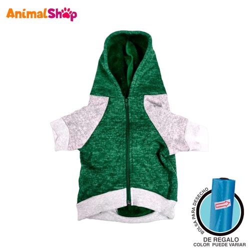 Ropa Para Perros Polera Afelpada Papo Wear Verde Talla S