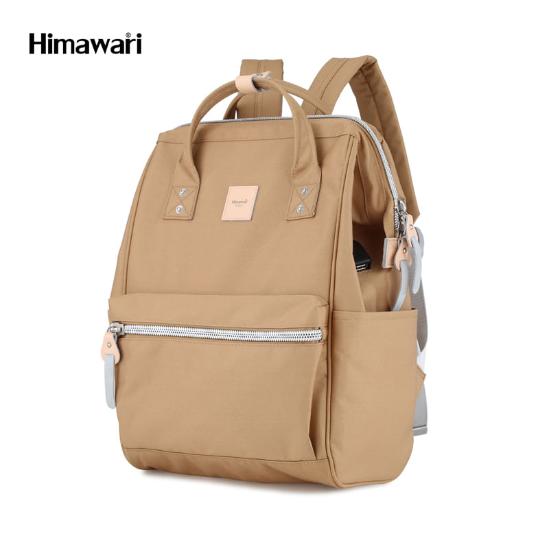Himawari---Mochila-multibolsillos-porta-laptop-con-USB---Camello