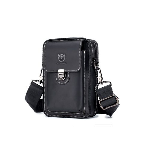 BullCaptain - Morral de Cuero Mate YB-075-BK Negro