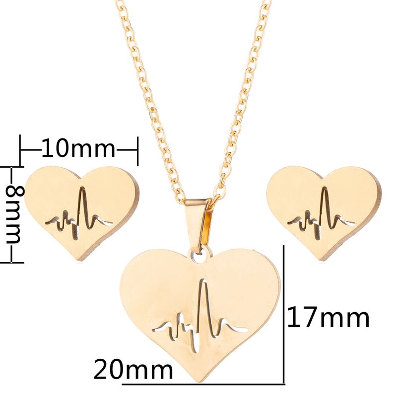 Set-collar-y-aretes-corazon-electrocardiograma-medicina-dorado