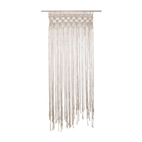 Cortina de macrame Verano color Beige 90cm x 200cm