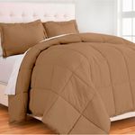 Edredon-Queen-con-Fundas-de-Almohada-de-Algodon-Marron-Claro