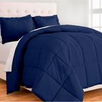 Edredon-Queen-con-Fundas-de-Almohada-de-Algodon-Azul-Marino