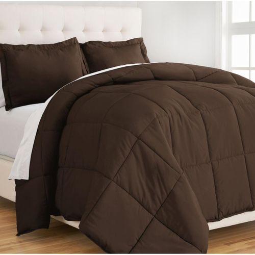 Edredon 1.5 Plazas con Fundas de Almohada de Algodon Marron
