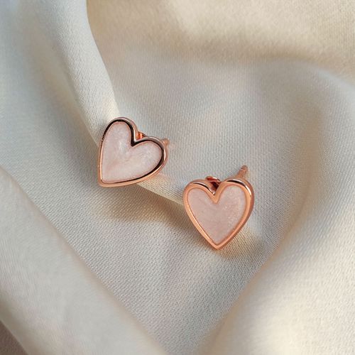 Aretes Pale Hearts Oro Rosa