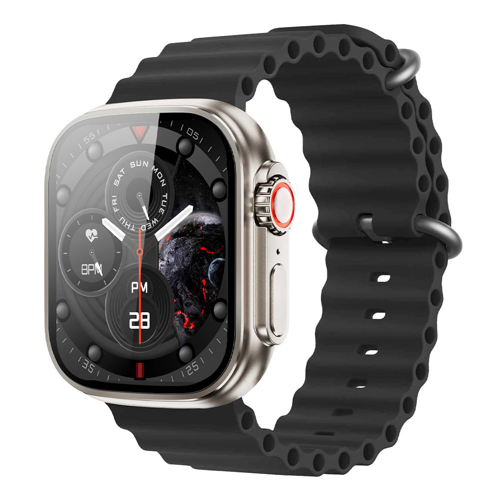Smartwatch Roadtrip Watch S4 Ultra 49mm, llamada BT, IP67, SPo2, correa negra + correa naranja