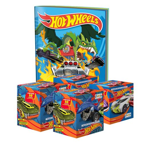 Álbum Hot Wheels Editorial Berlin Tapa Blanda + 4 Cajitas (200 Sobres)