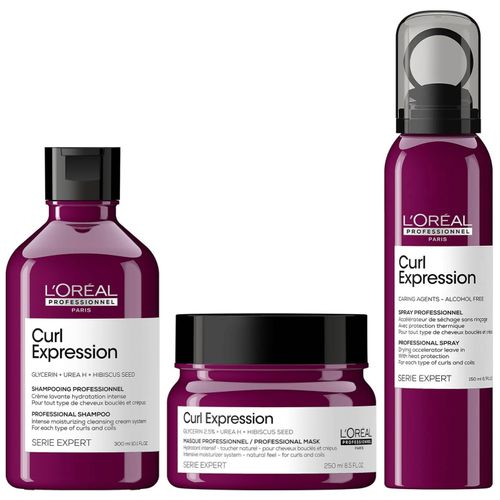 Shampoo Hidratante 300ml + Mascarilla + Spray LOreal Curl Expression