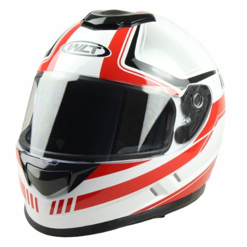 Casco Moto WLT 107 Classic White/Red (Medium)