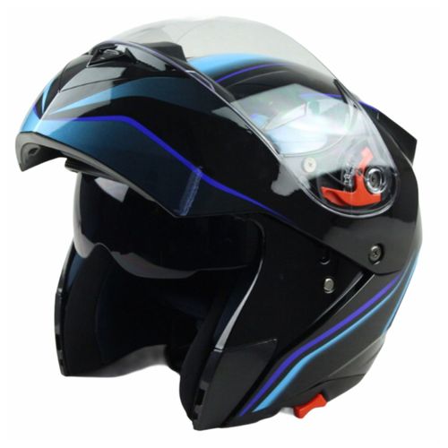 Casco Moto WLT 118 Classic Black/Blue (Medium)