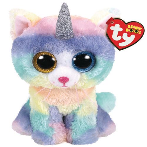 Peluche Ty Heather Gato Multicolor Unicorn Regular