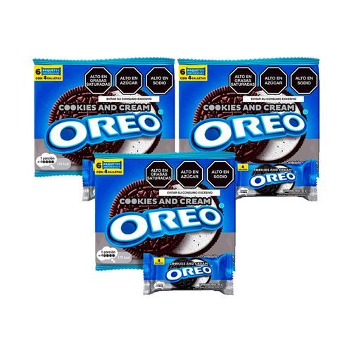 Pack Galleta NABISCO Oreo Cookies & Cream Sixpack x 3un