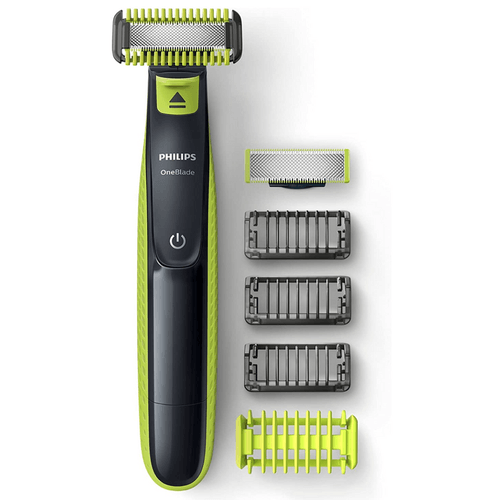 MODELADOR DE BARBA ONEBLADE PARA CUERPO Y ROSTRO CON 3 PEINES Y 2 CUCHILLAS QP2620