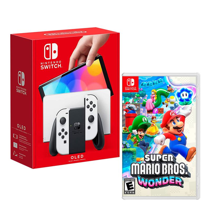 Consola-Nintendo-Switch-Modelo-Oled-Blanco---Super-Mario-Wonder