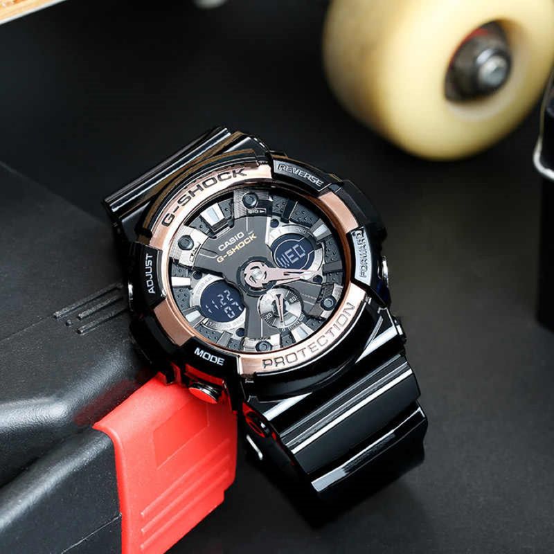 Reloj-Casio-G-Shock-GA200RG-1A-Analogico-Digital-Luz-Led-Resina-Negro